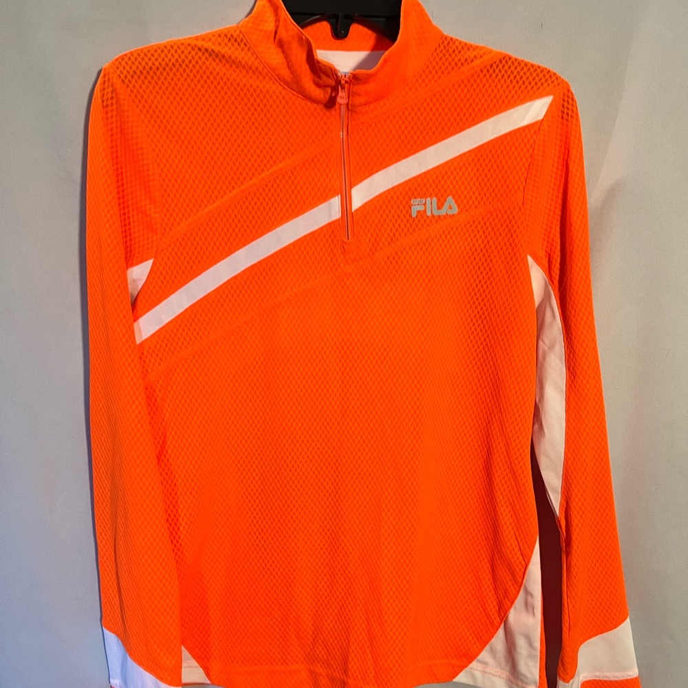 Fila orange 1/4zip pullover, Med